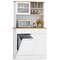 White-Natural MDF Rubber Wood Kitchen Cabinet with Tempered Glass